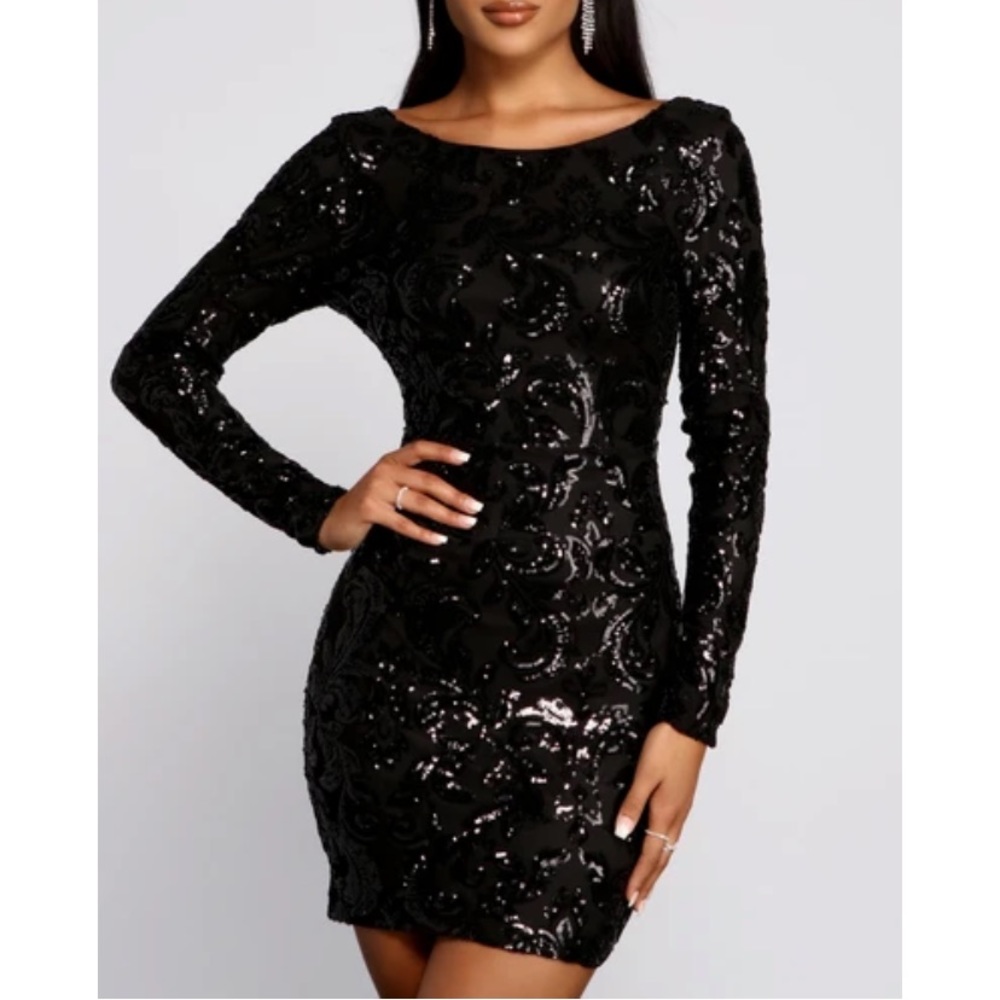 Black sequin dress